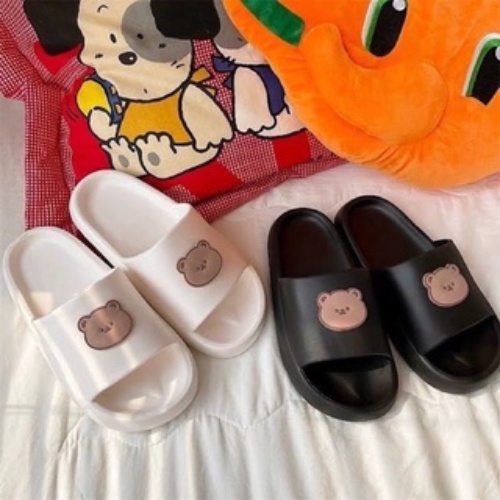 Dép bánh mì gấu xinh cute quai ngang nam nữ size từ 35 đến 41