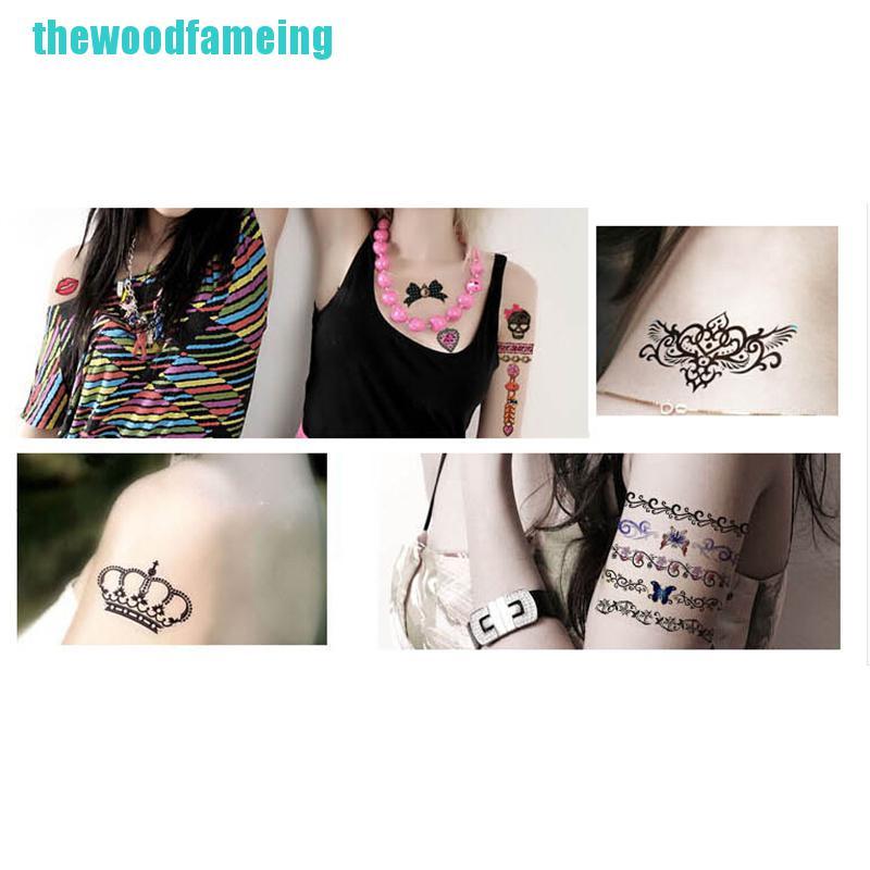 Hình Xăm Dán Tạm Thời Hình Vương Miện Đính Kim Cương Giả Chống Nước