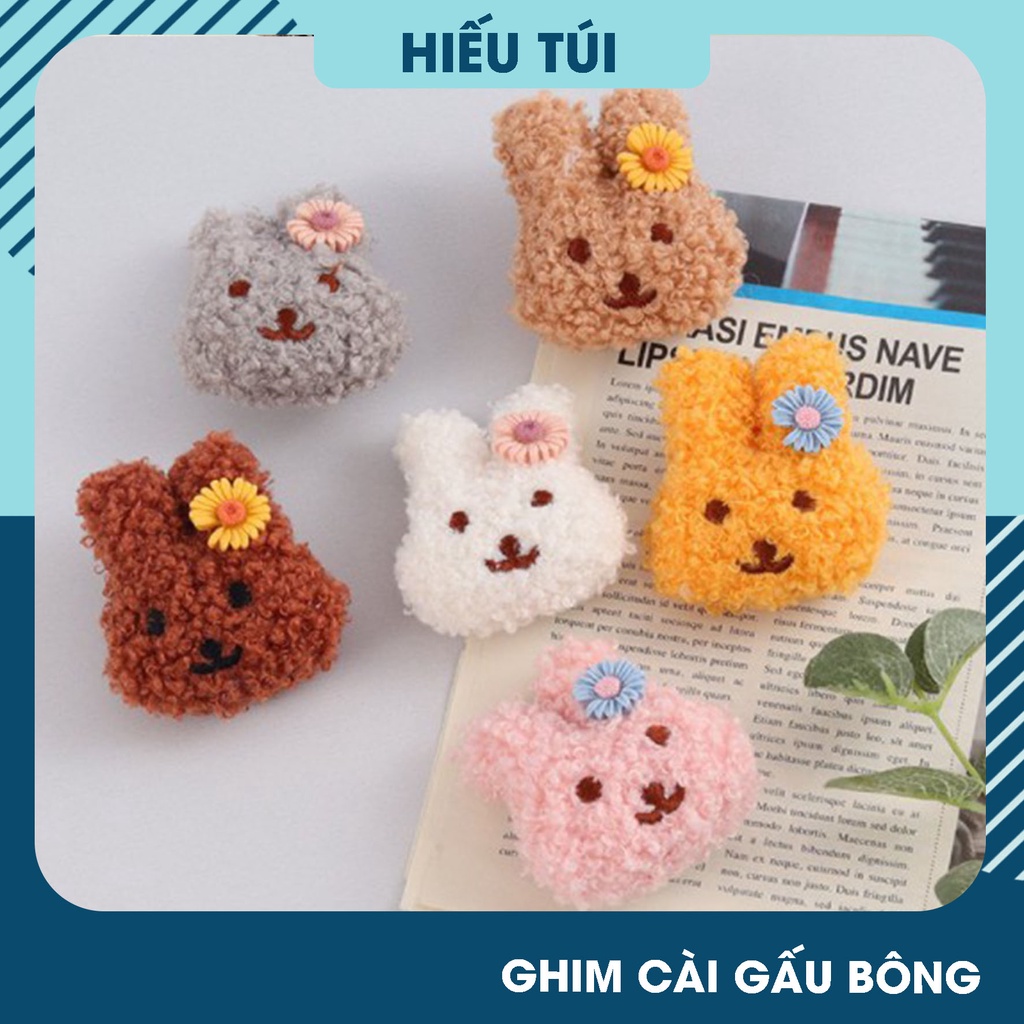 Ghim huy hiệu cái balo túi xách pin cài áo mốc trang trí gấu bông hình thỏ cute HTG01