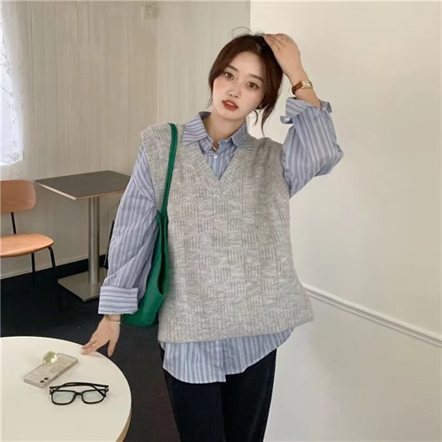 Áo Cardigan Bigsize,Áo Sweater Dệt Kim Không Tay Dáng Ôm Màu Trơn Thời Trang Xuân Thu Phong Cách Hàn Quốc