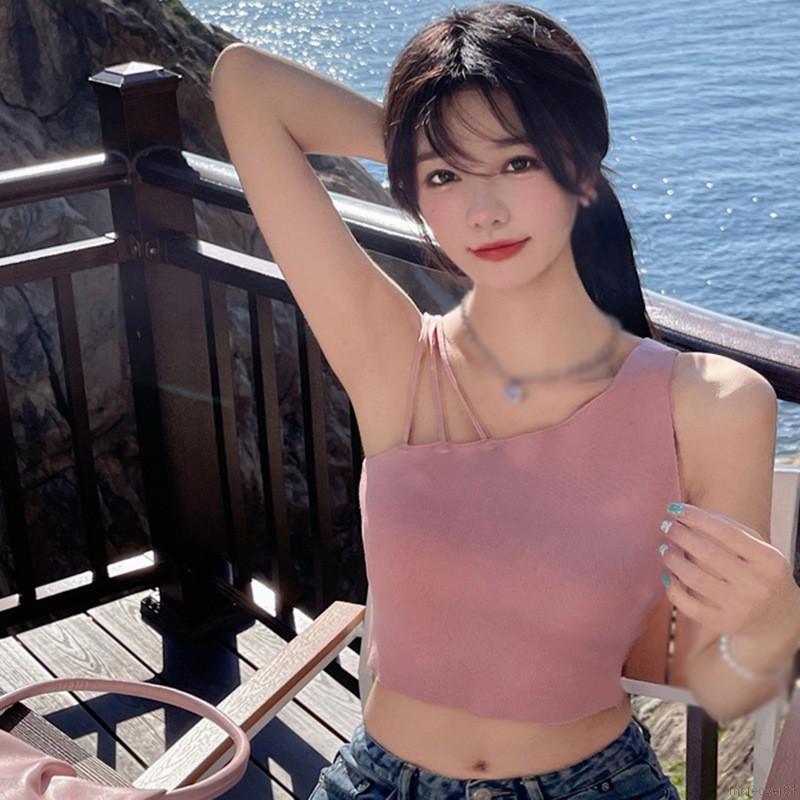 Áo Croptop Dệt Kim Trễ Vai Thiết Kế Màu Trơn Thanh Lịch | BigBuy360 - bigbuy360.vn