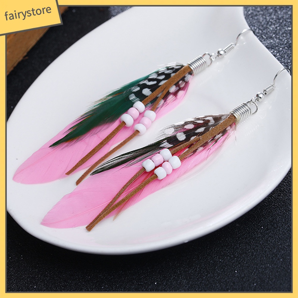 Bông Tai Lông Vũ Phong Cách Bohemian Thời Trang Cho Nữ