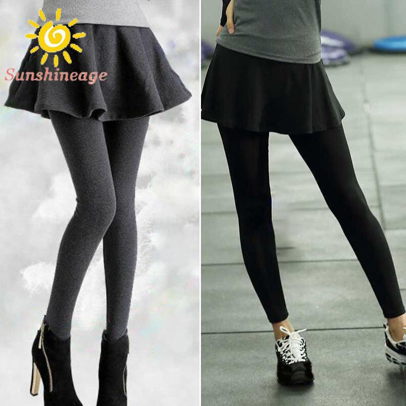 Quần legging phối váy phong cách thể thao thời trang cho nữ