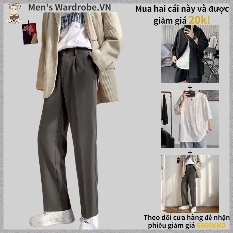 Quần tây nam ống suông phong cách Hàn Quốc thời trang cho simple unisex Quần ống