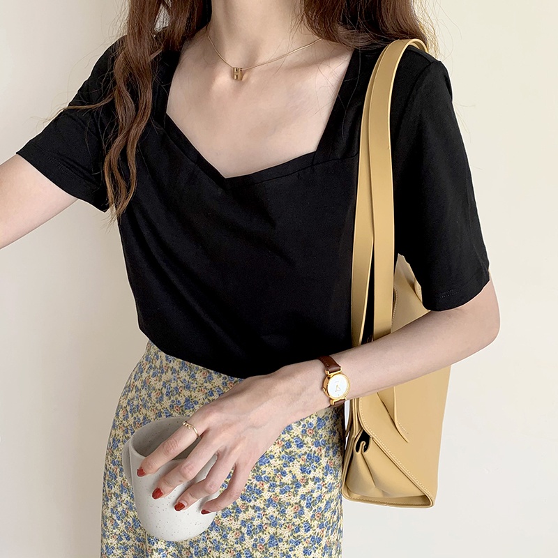 Áo Thun Nữ Cổ Chữ V Tay Ngắn Phong Cách Mùa Hè Mới 44479