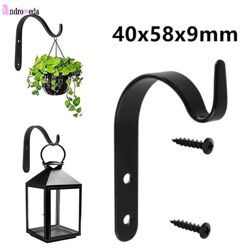 1 Móc Treo Chậu Cây Cảnh Gắn Tường Bằng Sắt Màu Đen Kèm Ốc Vít Tiện Dụng