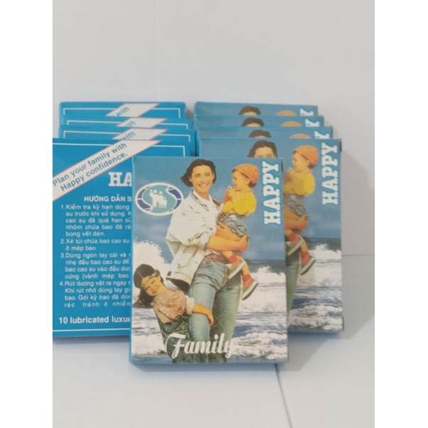 Bao cao su gia đình HAPPY FAMILY Hộp 10 cái