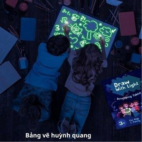 Bảng viết, bảng vẽ huỳnh quang phát sáng cho bé trai và bé gái 3 4 5 6 7 8 9 10 11 tuổi. Đồ chơi trí tuệ trẻ em MUMKD7