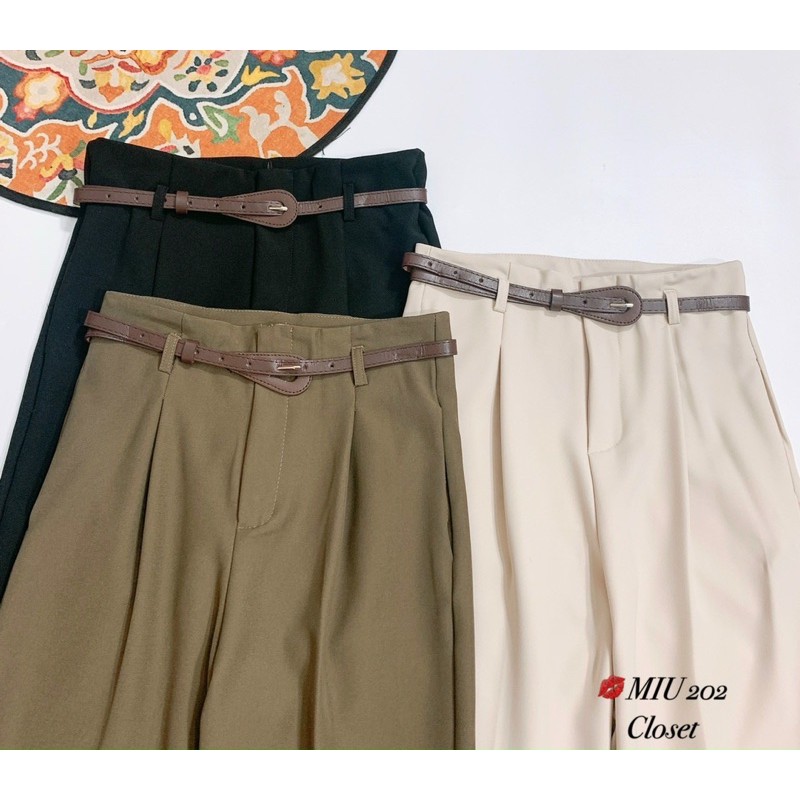 Quần baggy vải công sở mã mới tặng kèm đai siêu xinh | BigBuy360 - bigbuy360.vn