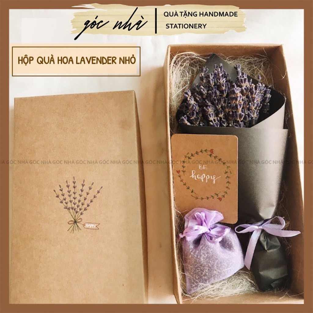 Hộp quà hoa lavender oải hương sang trọng vintage làm quà tặng sinh nhật ngày kỷ niệm valentine SIZE S gocnha