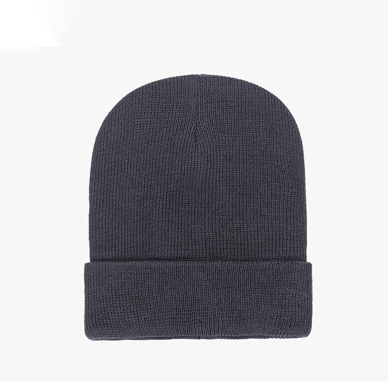 Nón, mũ len beanie trơn màu đen, xám, tím than cho nam, nữ có lót nỉ cực ấm