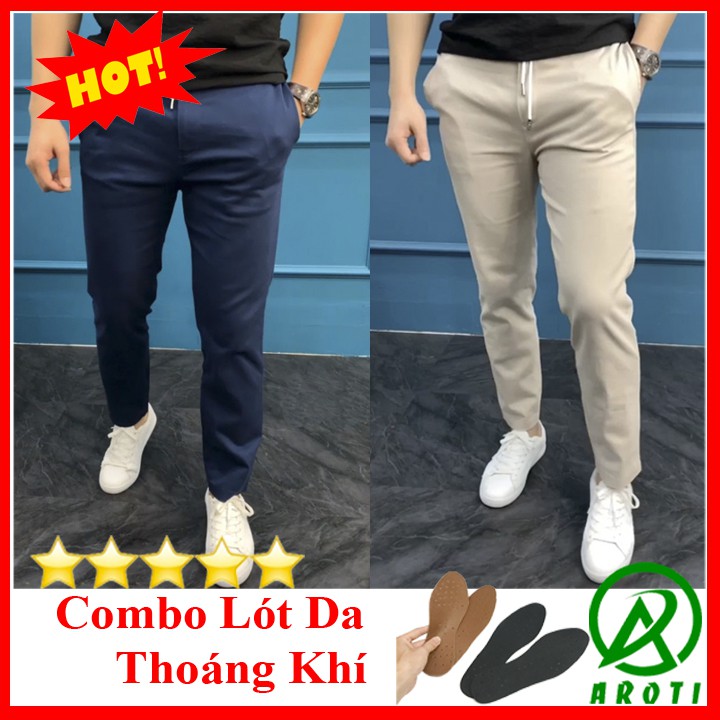 Quần Kaki Nam Ống Đứng AROTI Form Suông Dài Rộng Vải Kaki Đẹp Cao Cấp,Co Giãn Tốt Dáng Âu,Công Sở,Lưng Thun QK040+LD