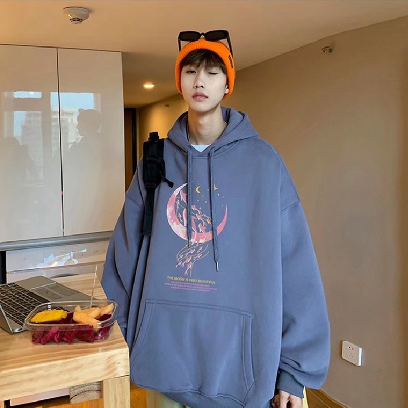 Áo hoodie tay dài dáng rộng in họa tiết graffiti phong cách hip hop đường phố Hàn Quốc M-3XL