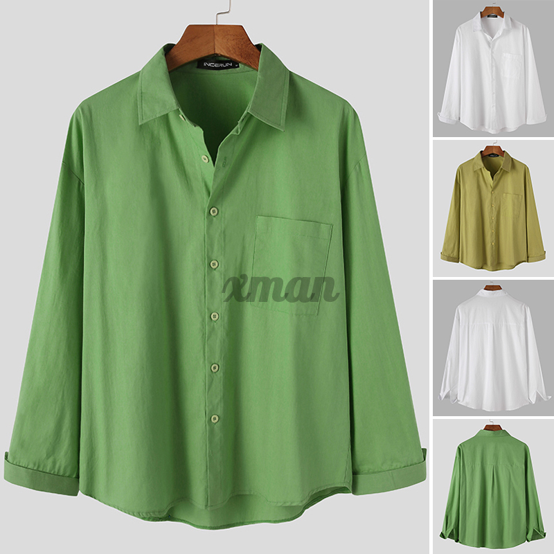Áo Sơ Mi Nam Tay Dài Dáng Rộng Màu Trơn Thời Trang | BigBuy360 - bigbuy360.vn