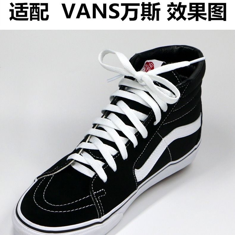 Vans Giày Thể Thao Canvas Cổ Cao Màu Trắng Đen Phong Cách Cổ Điển