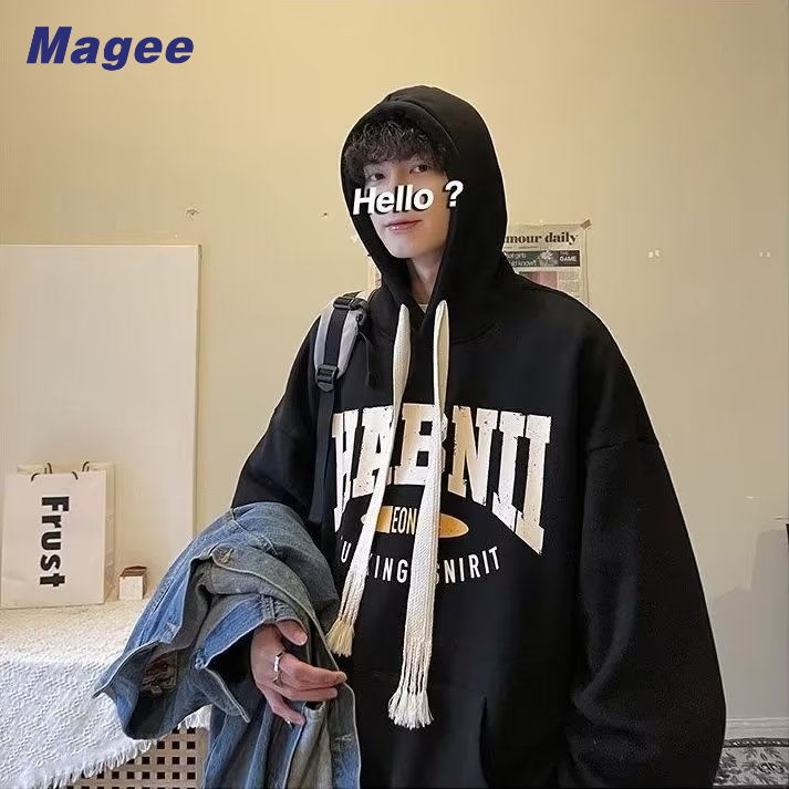 Áo Hoodie Dáng Rộng Thời Trang Mùa Thu Phong Cách Hong Kong Cho Nam