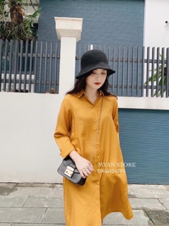 ĐẦM SƠMI VÀNG FORM RỘNG