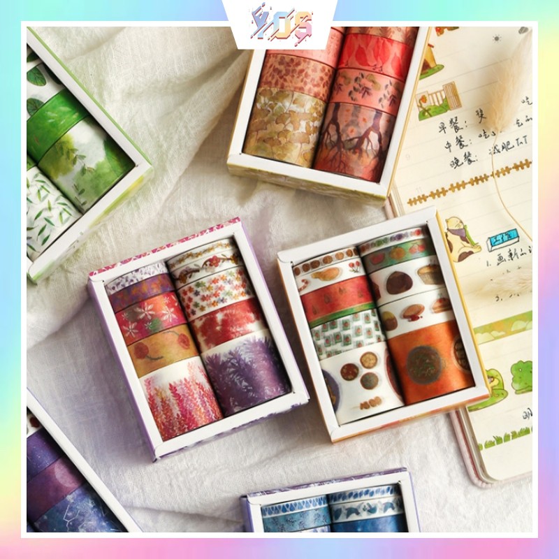 Set 10 cuộn băng keo washi tape xinh xắn ulzzang