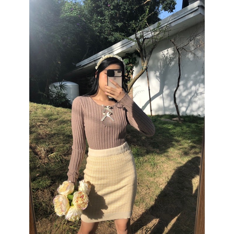 Áo len dài tay Janet (với 2 nơ xinh) | BigBuy360 - bigbuy360.vn