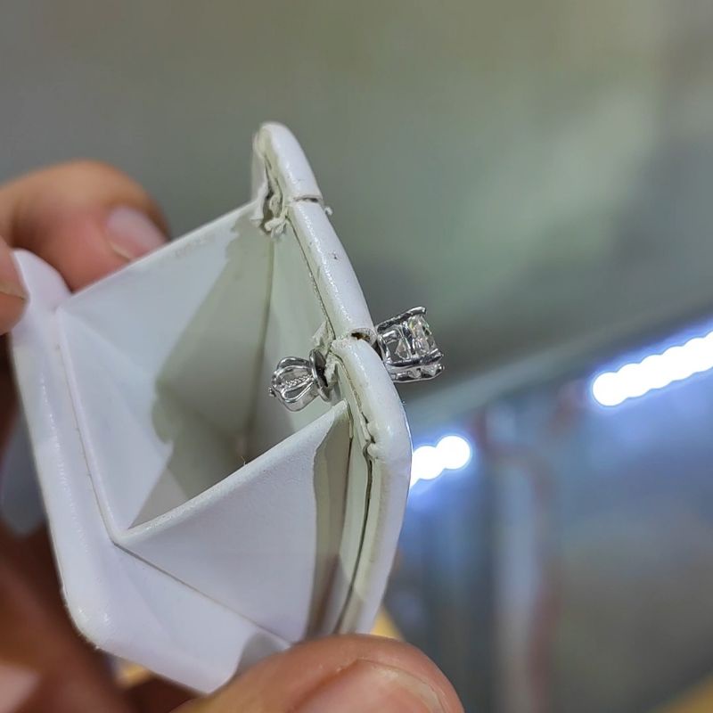 Bông tai đá moissanite có kiểm định và thẻ đá ép vỉ đá 4ly 5ly 6ly 7ly