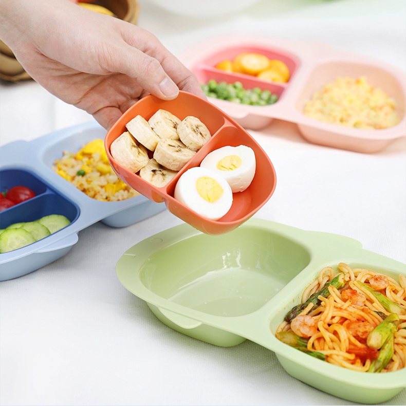Khay ăn dặm kiểu nhật an toàn cao cấp có nắp đậy Khay chia cơm cho bé KUB