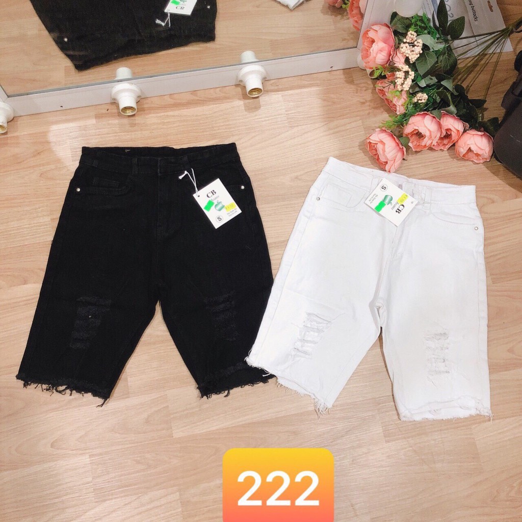 quần kaki lửng co dãn cực đẹp phối rách nhẹ cá tính hot hit