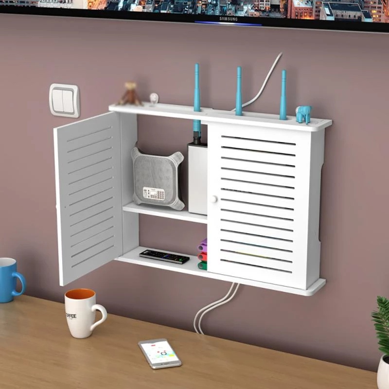 Hộp gỗ đựng bộ định tuyến wifi không dây treo tường tiện lợi