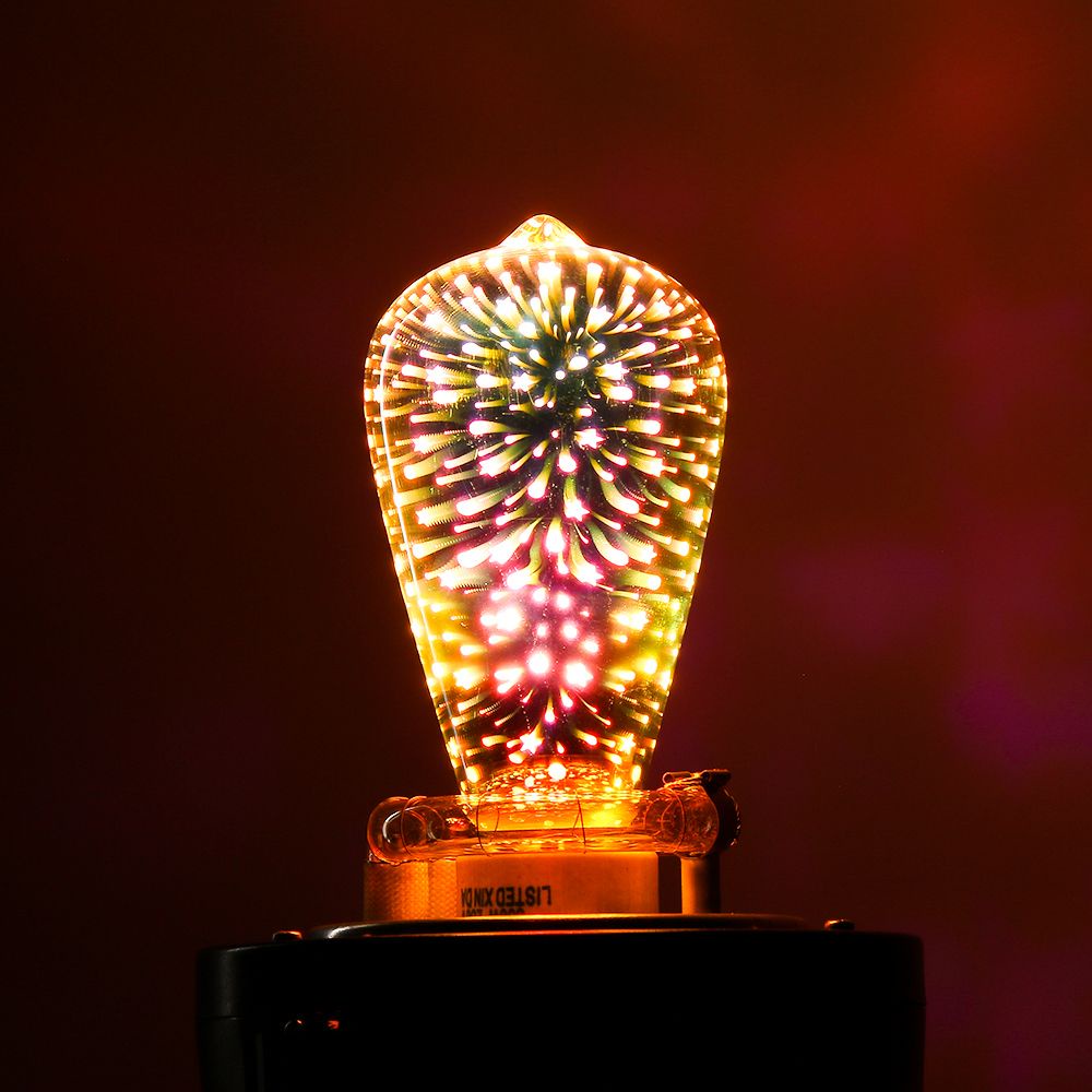 Bóng đèn led E27 3D A60/ ST64/ G80/ G95 từ thủy tinh 3d nhiều màu sắc dùng để trang trí nhà cửa tiện dụng