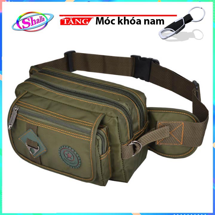Túi đeo trước bụng Shalla (đen,xanh) Tặng móc khóa nam cao cấp | BigBuy360 - bigbuy360.vn