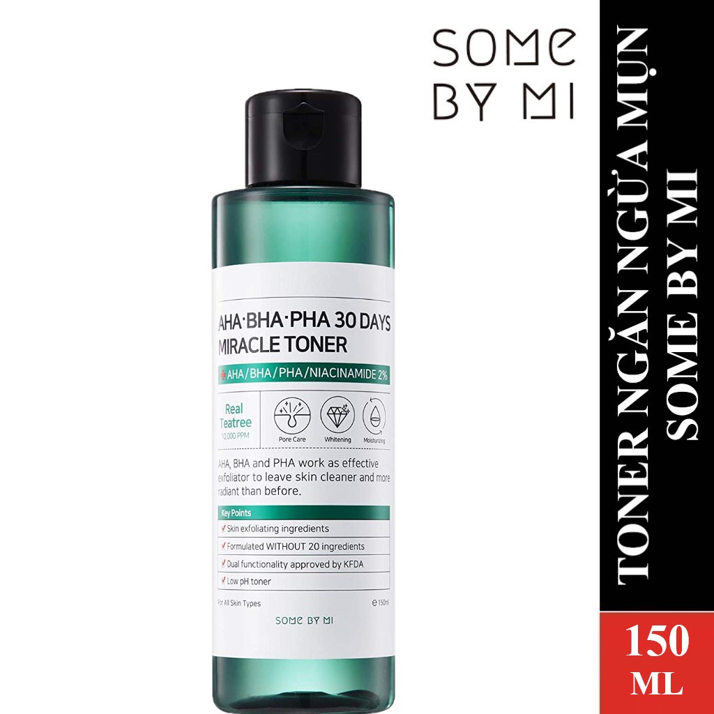 Nước Hoa Hồng Giảm Và Ngừa Mụn Some By Mi AHA BHA PHA 30 Days Miracle Toner 150ml