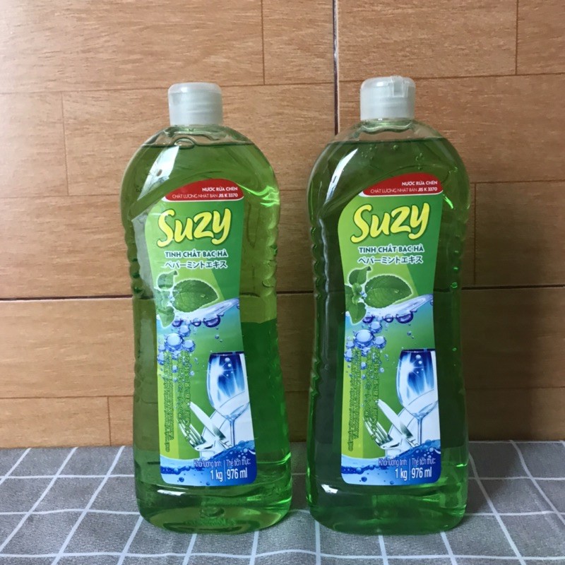 Nước rửa bát Suzy 1000ml tinh chất bạc hà