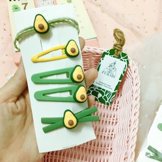 SET CỘT TÓC - KẸP TÓC QUẢ BƠ 5 MÓN ẢNH THẬT