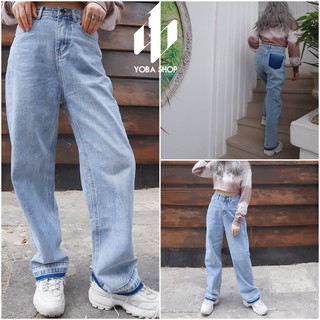 QUẦN JEANS SUÔNG CẮT LAI [ảnh thật 100%]