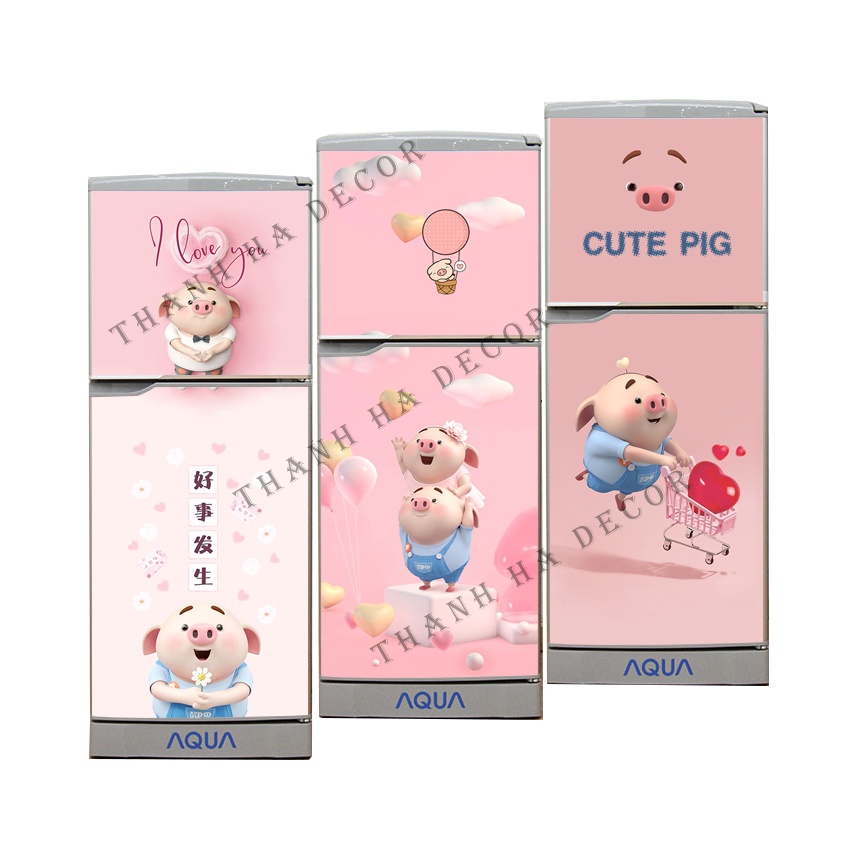Decal dán Tủ Lạnh Pig 2022  chất liệu cao cấp