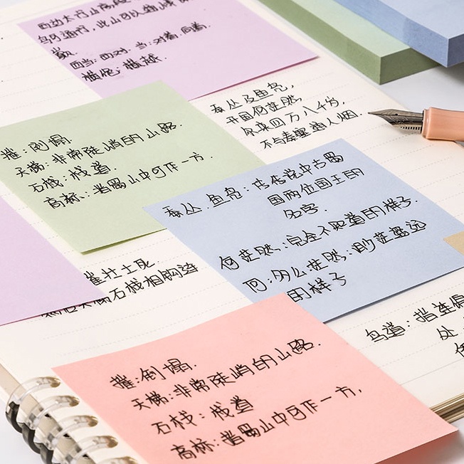 Set 100 Tờ Giấy Ghi Chú Nhiều Màu Sắc Dùng Để Đánh Dấu Sách Tiện Lợi
