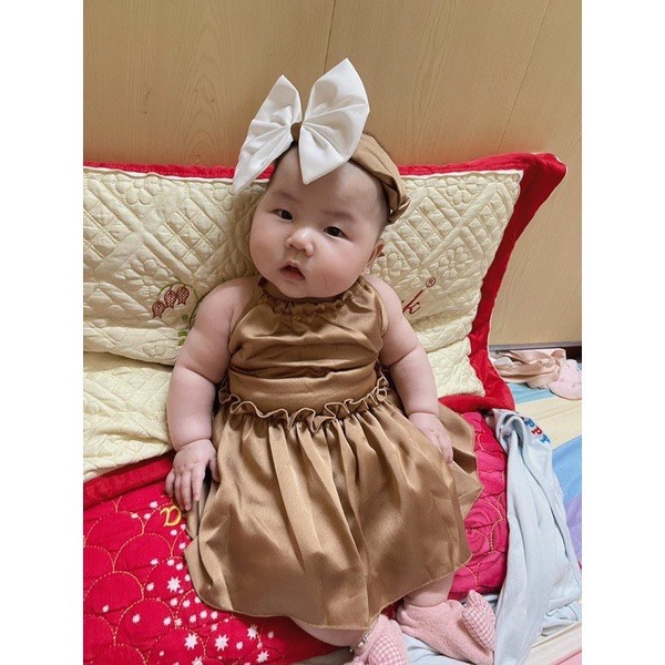 Set Yếm nâu tây cưng xỉu (Kèm băng đô)