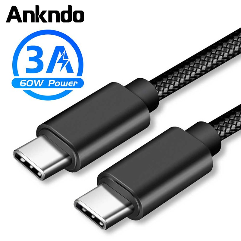 Cáp sạc nhanh USB C sang USB C 60W PD cho Macbook Air 2020 Macbook Pro 2018 iPad Pro 2018 Samsung S20 + Cáp Type-C cho Huawei Mate 20 PD QC 3.0 Cáp dữ liệu sạc nhanh cho Macbook Samsung Note 9 S9 Plus Huawei Mate 10 / P20 Xiaomi Mi 6 Mi 8