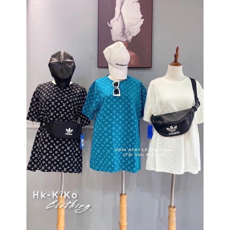 Áo phông Lv dập nổi dáng rộng tay lỡ (3 màu như ảnh)