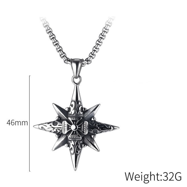 Dây chuyền Titan cao cấp không rỉ, sắc nét - La Bàn Chrome Heart - NL139 - Aluha
