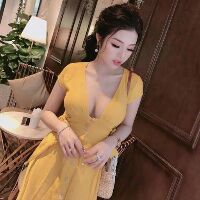 ĐẦM SUÔNG CỔ KHOÉT PHỐI NÚT (kem ảnh thật)
