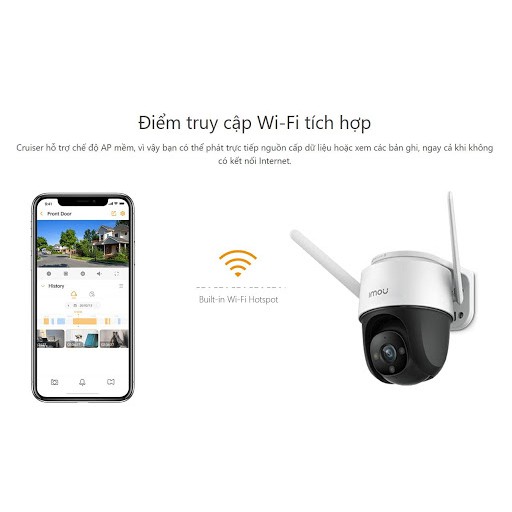 Camera wifi imou S22FP Ngoài trời PTZ có màu về ban đêm, Camera an ninh quan sát SPEED DOME