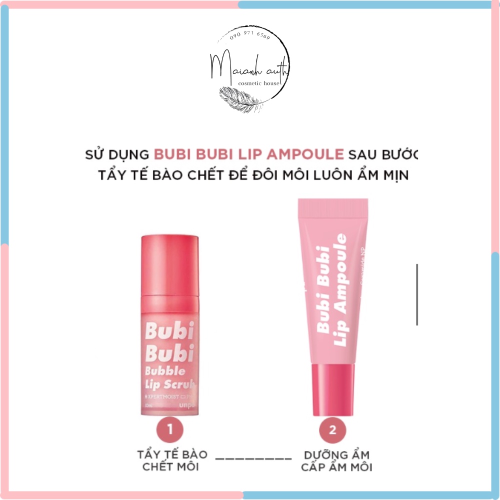Tẩy tế bào chết môi Bubibubi Unpa Bubble Lip Scrub sủi bọt 10gr