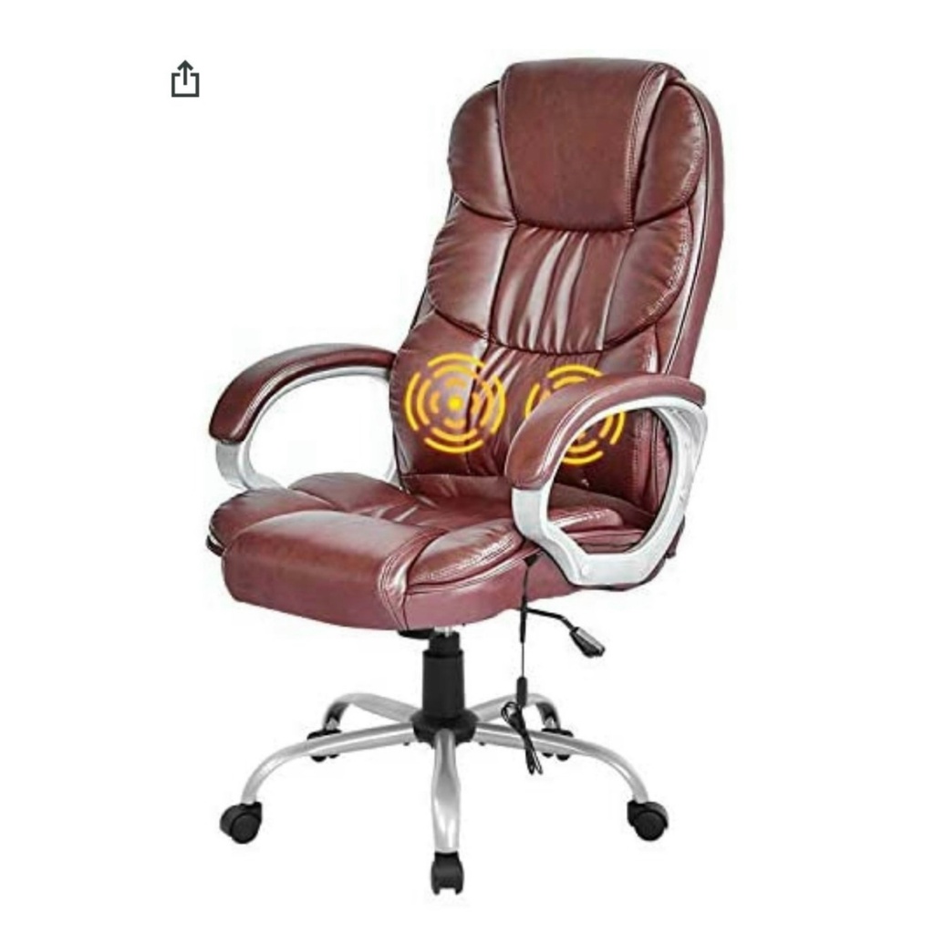 Ghế xoay văn phòng cao cấp, chân thép 5 cánh sơn tĩnh điện, da pu chống trầy, có massage lưng