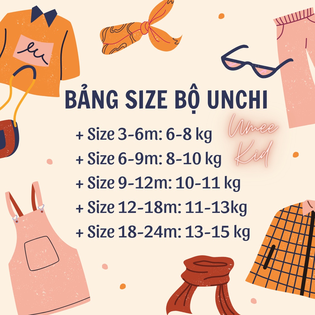 Bộ Cộc Unchi Chất Vải Sợi Tre Thông Hơi Cao Cấp Cực Mát Cho Bé - Umee kids