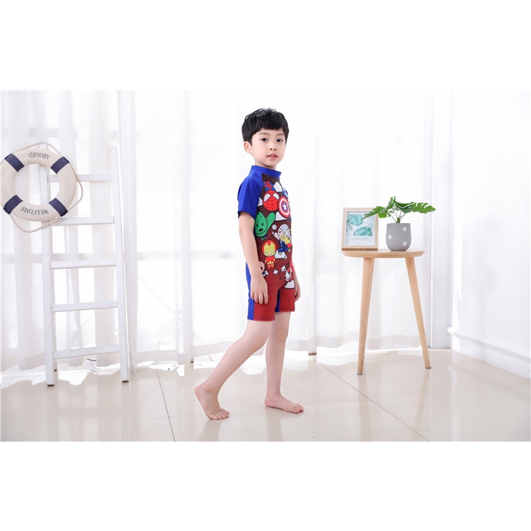 Bộ bơi siêu nhân, bộ bơi liền thân siêu anh hùng cho bé (L1 dày mịn co giãn tốt)
