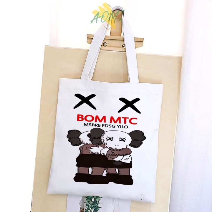 [Nhiều mẫu Đẹp] TÚI VẢI HOTTREND 1 ĐEO VAI TOTE CANVAS BAG CÓ KHÓA KÉO SIZE LỚN 33x38cm PHONG CÁCH CÁ TÍNH HOT TREND AOM