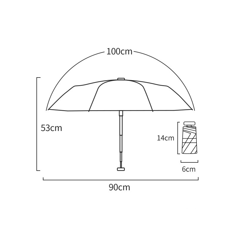 Dù Gấp Mini 14cm Siêu Nhẹ Chống Tia UV Bỏ Túi Tiện Dụng