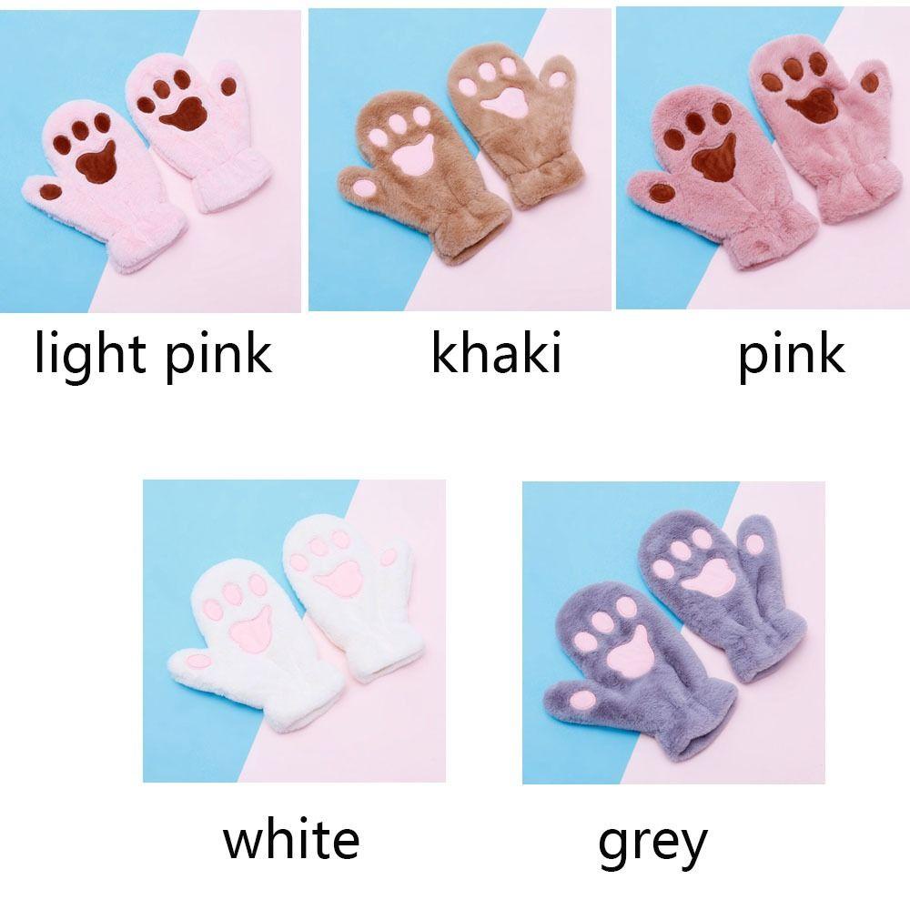 MIHAN1 Găng Tay Giữ Ấm Hình Chân Mèo Dễ Thương