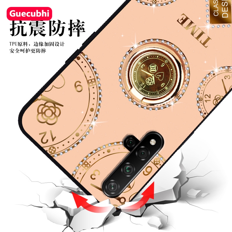 Ốp Điện Thoại Acrylic Họa Tiết Đồng Hồ Đính Kim Cương Có Giá Đỡ Nam Châm Cho Huawei Nova 5t Huawei Nova 5t