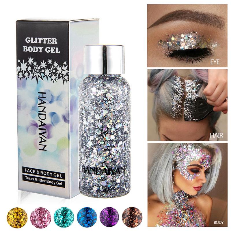 Bột kim tuyến lấp lánh dính da dùng cho hóa trang/trang điểm